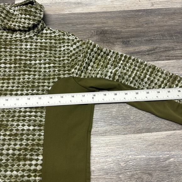 Nike Pro Hyperwarm Green White Womens M Roll Neck Pullover Top Sweatshirt EUC - Picture 8 of 10